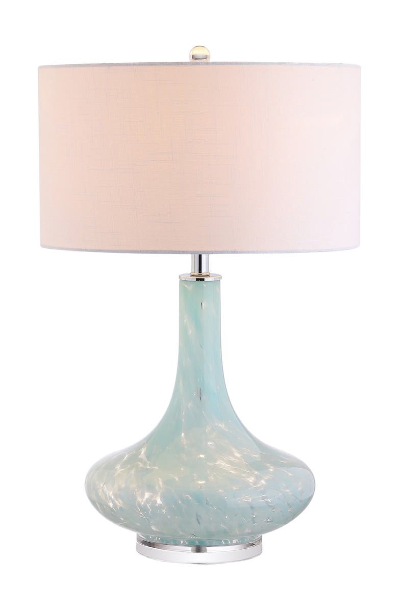 JONATHAN Y Montreal 29" Glass/Acrylic LED Table Lamp, Ice Blue, Main, color, Ice Blue