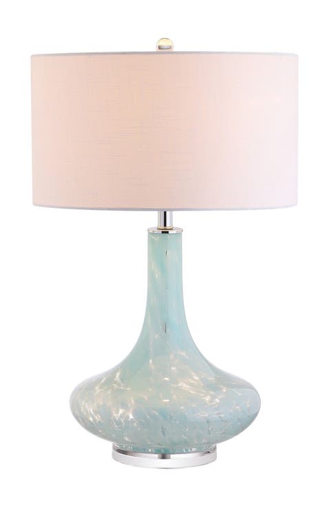 Montreal 29" Glass/Acrylic LED Table Lamp, Ice Blue