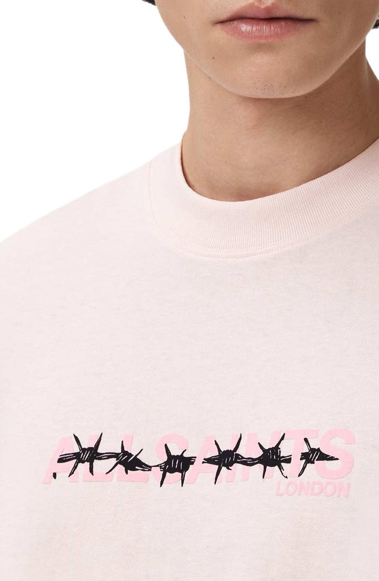 AllSaints Deterent Cotton Graphic T-Shirt, Alternate, color, Soft Pink