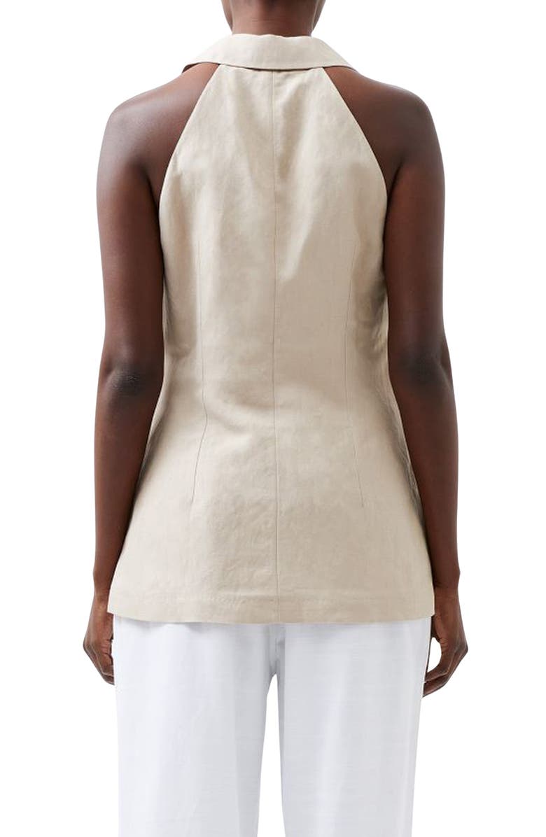 French Connection Birdie Linen Blend Waistcoat, Alternate, color, Wild Wheat