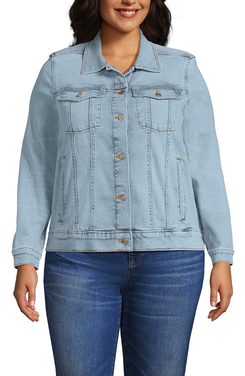 Lands' End Denim Trucker Jacket, Main, color, 