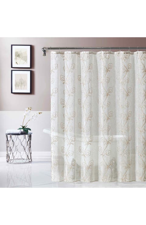 Stella Embroidered Shower Curtain