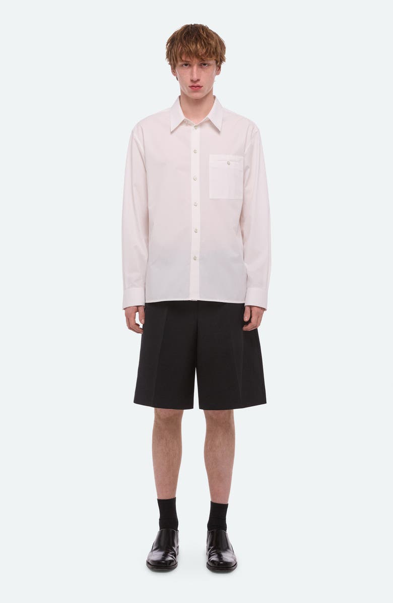 Helmut Lang Relaxed Solid Cotton Button-Up Shirt, Alternate, color, White
