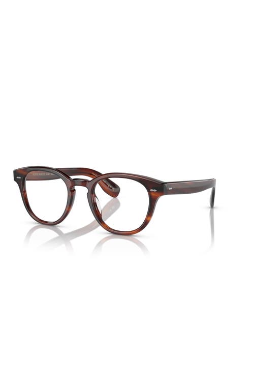 Oliver Peoples 48mm Round Optical Glasses In Brown
