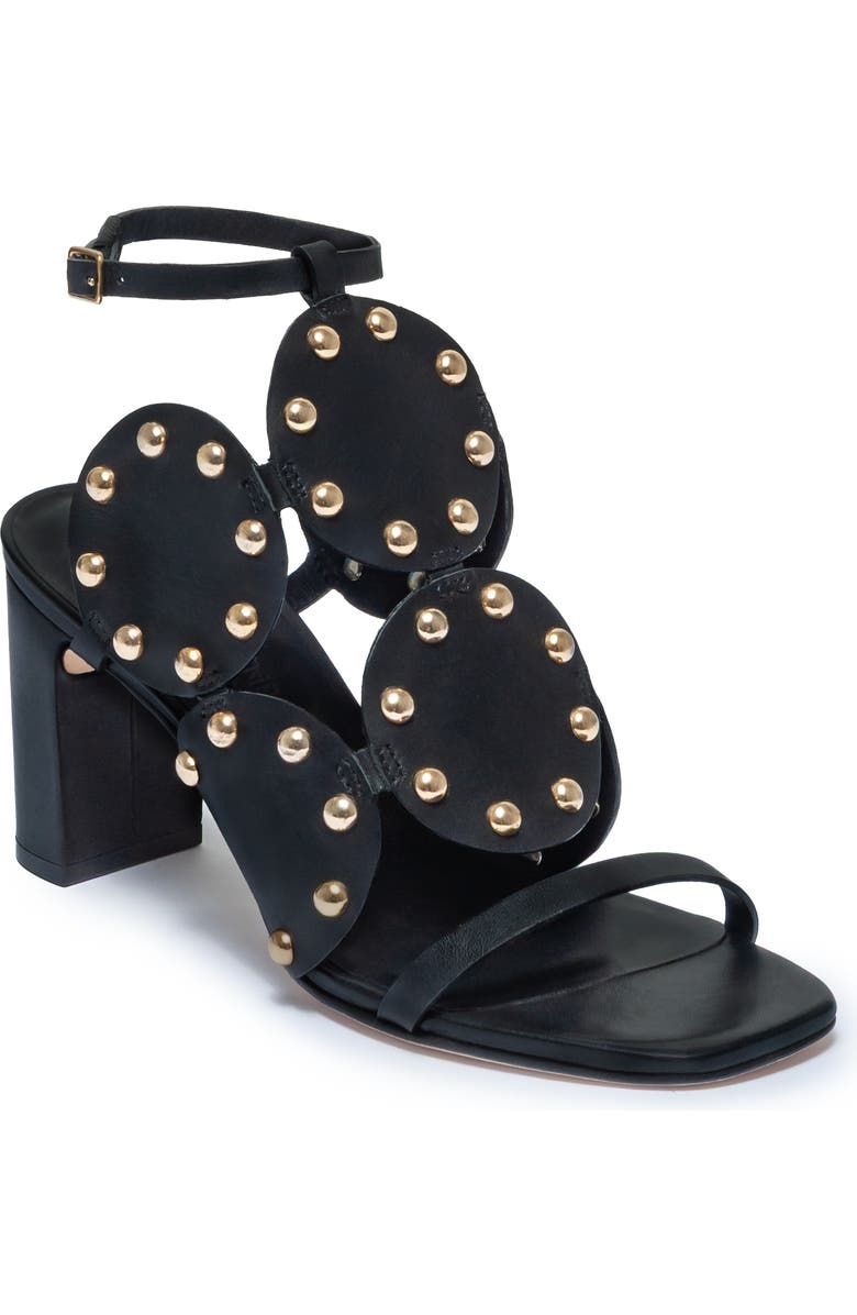 Bernardo 1946 Footwear New Moon 75 Studded Heeled Sandal, Alternate, color, Black