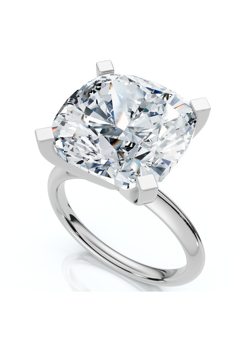 Certified 7Ct Cushion Diamond Engagement Ring 14k Gold Lab Grown, Alternate, color, 14k White Gold