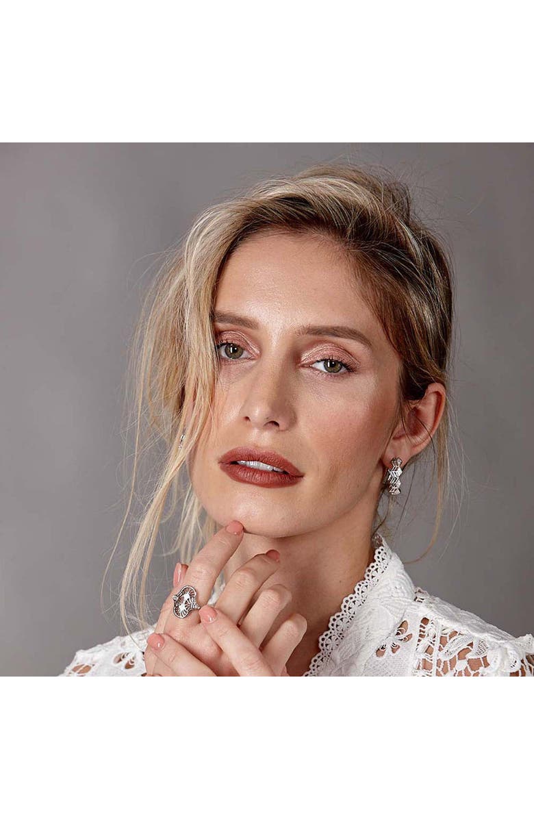 Lucy Quartermaine Art Deco Triangle Hoops, Alternate, color, Sterling Silver