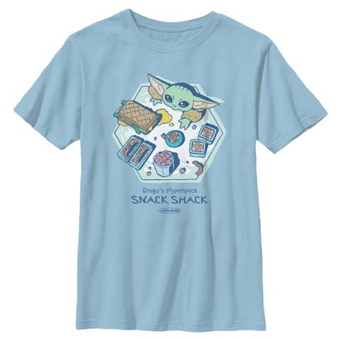 Boy's Star Wars The Mandalorian and Grogu The Child Hyperspace Snack Shack  Graphic T-Shirt