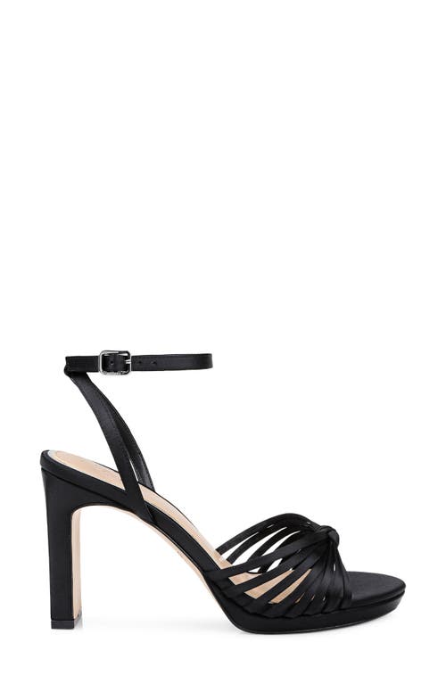 Jewel Badgley Mischka Skylar Ankle Strap Sandal In Black Satin