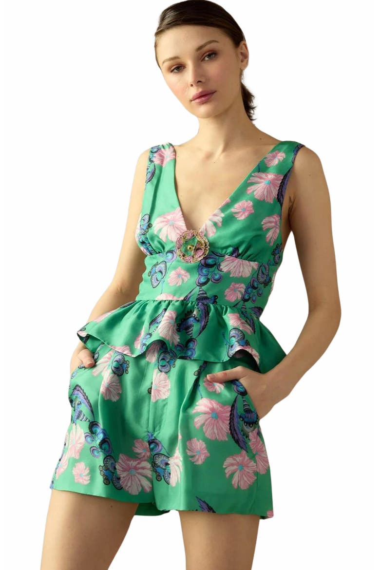 Eden Silk Top, Main, color, Green Multi