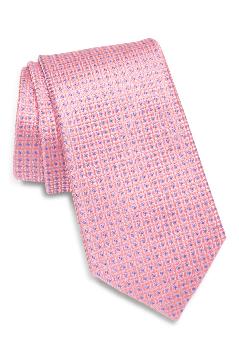 Waldram Dot Neat Silk Blend Tie, Main, color, LIGHT PINK