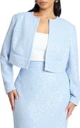 ELOQUII Sequin Tweed Crop Jacket