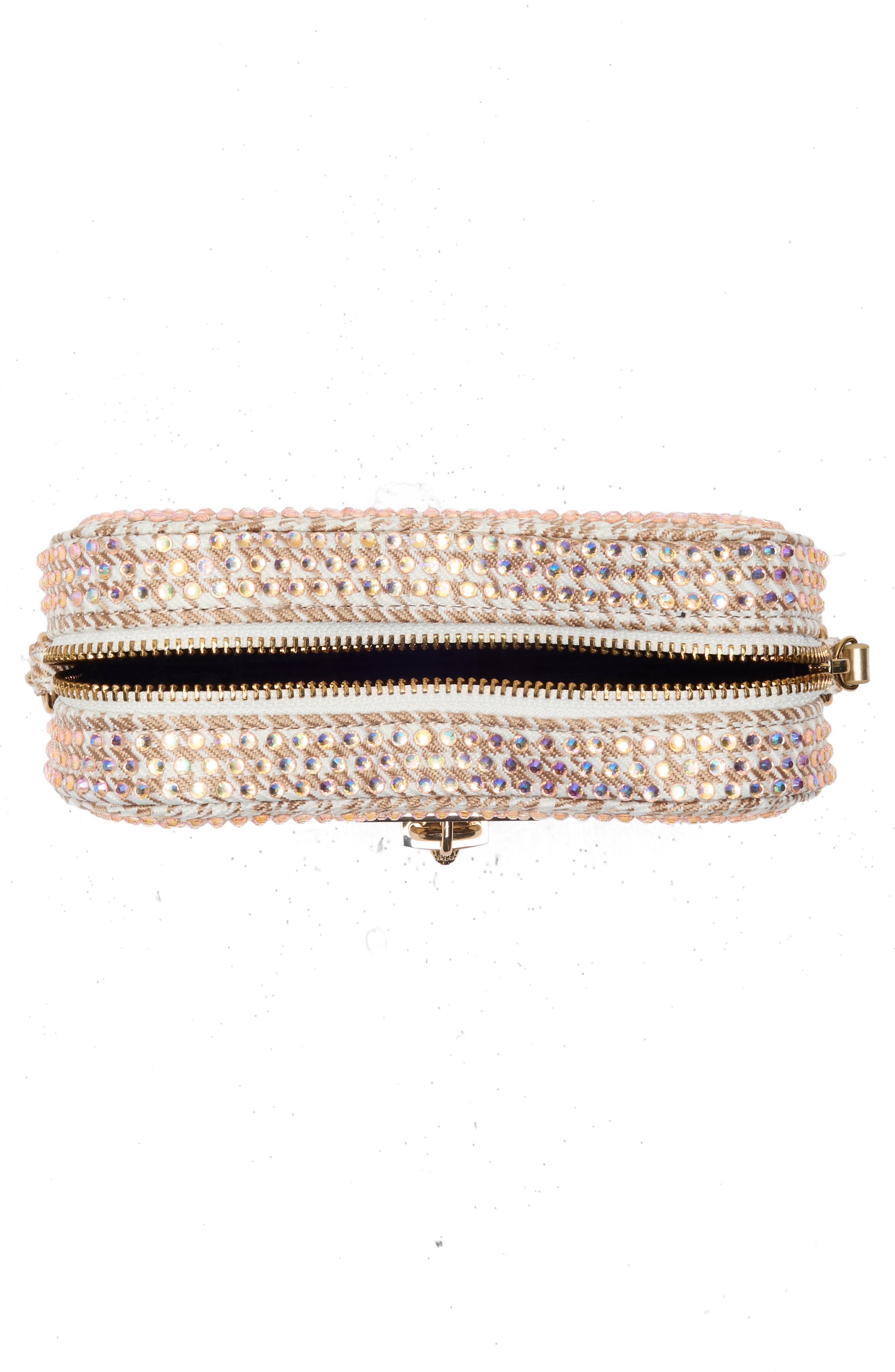 Kurt Geiger London Brixton Crystal Heart Box Clutch, Alternate, color, Beige Oth