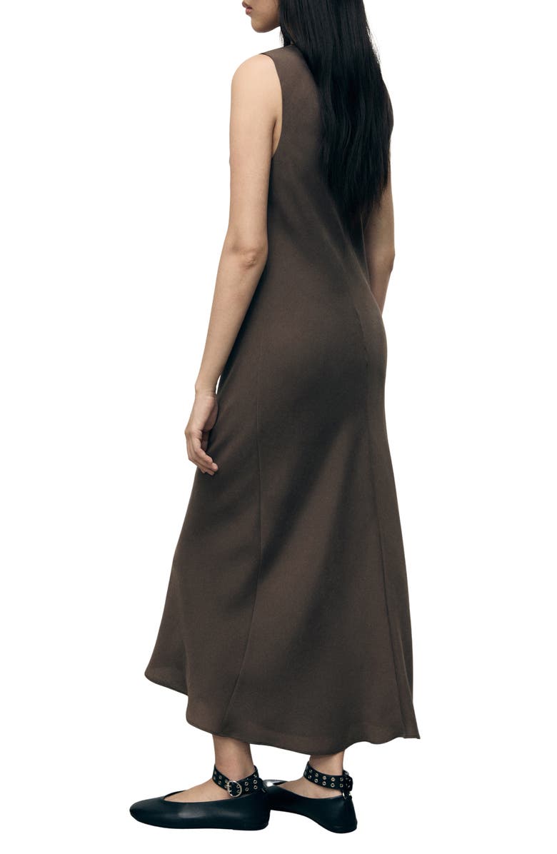 MANGO Sleeveless Midi Dress, Alternate, color, Brown