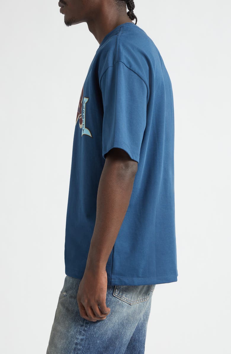 AMIRI Varsity Patch Oversize Cotton T-Shirt, Alternate, color, Dark Indigo
