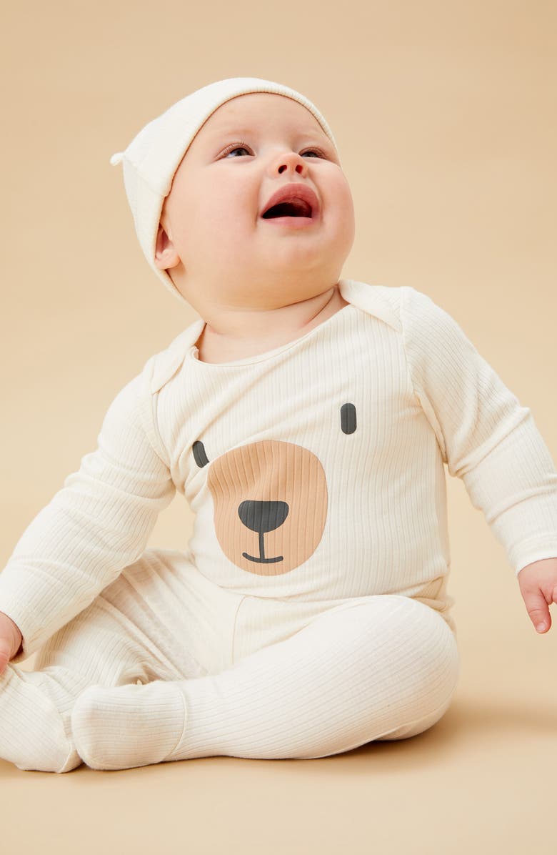 MORI My First Christmas Hat, Bodysuit & Footed Leggings Set, Alternate, color, 