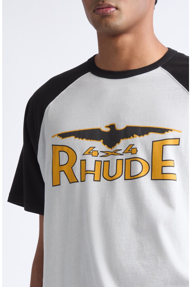 4 x 4 Spirit Raglan Sleeve Graphic T-Shirt, Alternate, color, WHITE/ BLACK/ YELLOW