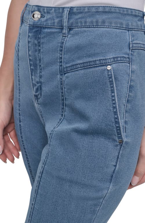 Dkny Seam Front Kick Flare Jeans In Bleecker Wash