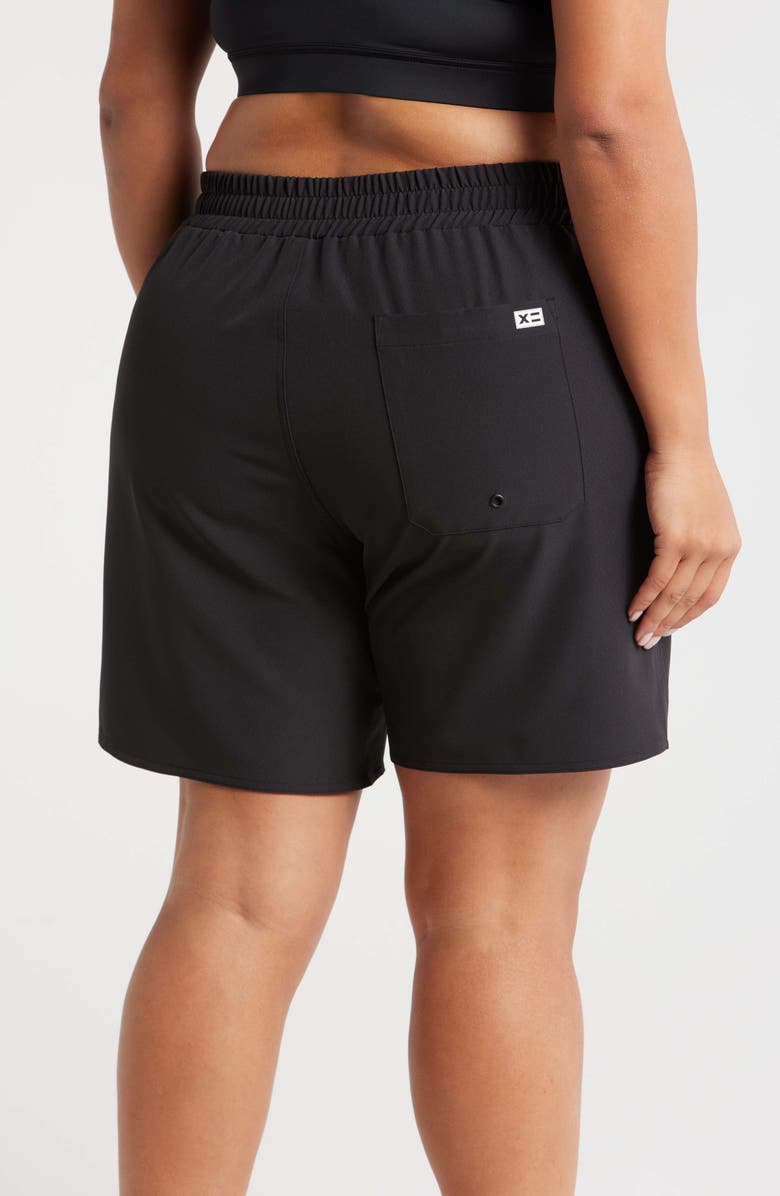 TomboyX Heritage 7-Inch Board Shorts, Alternate, color, Black Novelty