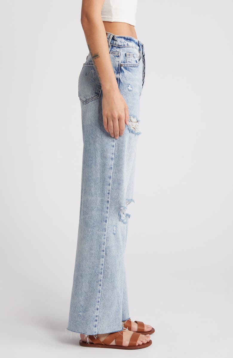 HIDDEN JEANS Ripped Raw Hem Wide Leg Jeans, Alternate, color,