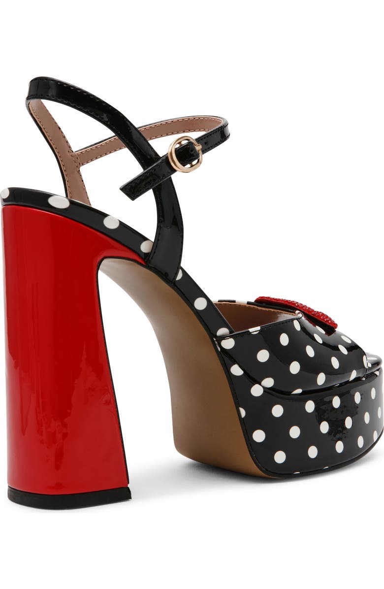 Betsey Johnson Allyson Ankle Strap Platform Sandal, Alternate, color, White/ Black Polka Dot