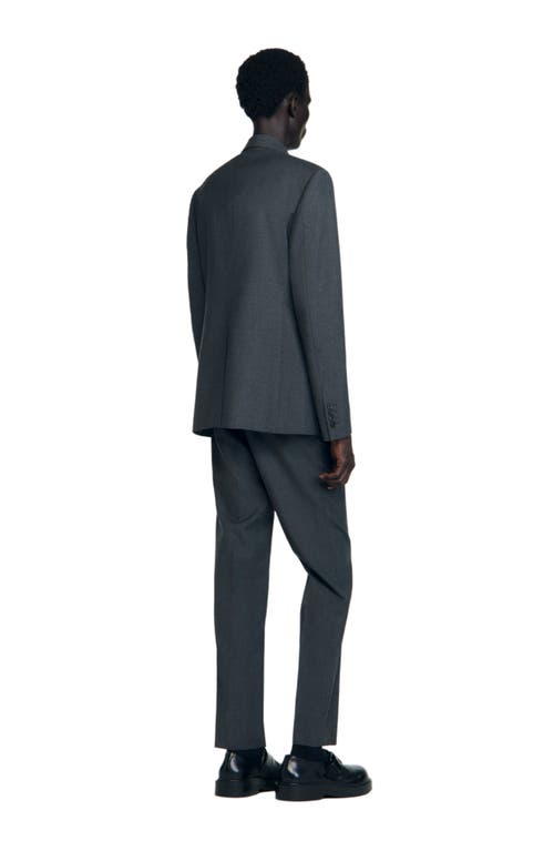 Sandro Double Breasted Classic Fit Suit Jacket In Gray