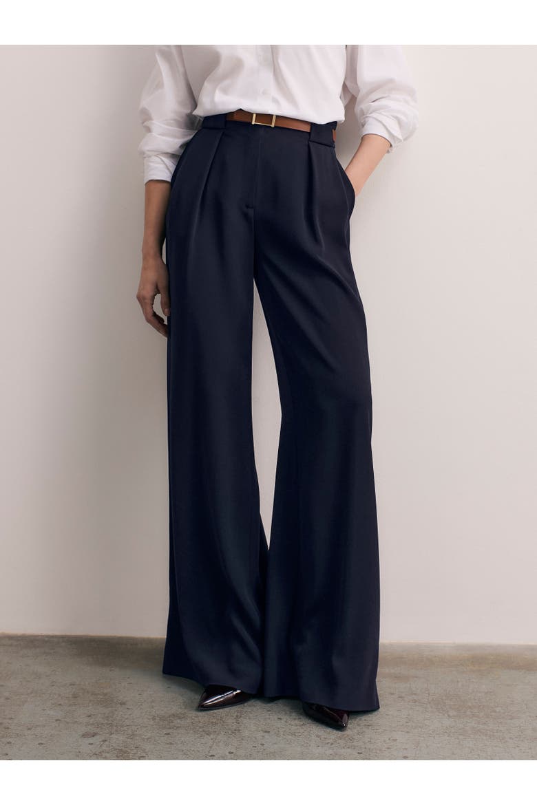 Clever Crepe Lyon Palazzo Trousers, Main, color, Navy