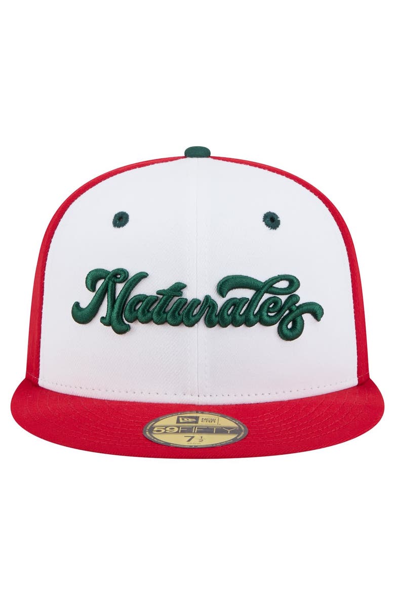 New Era Men's New Era White/Red Northwest Arkansas Naturals Copa de la Diversión 59FIFTY Fitted Hat, Alternate, color, White