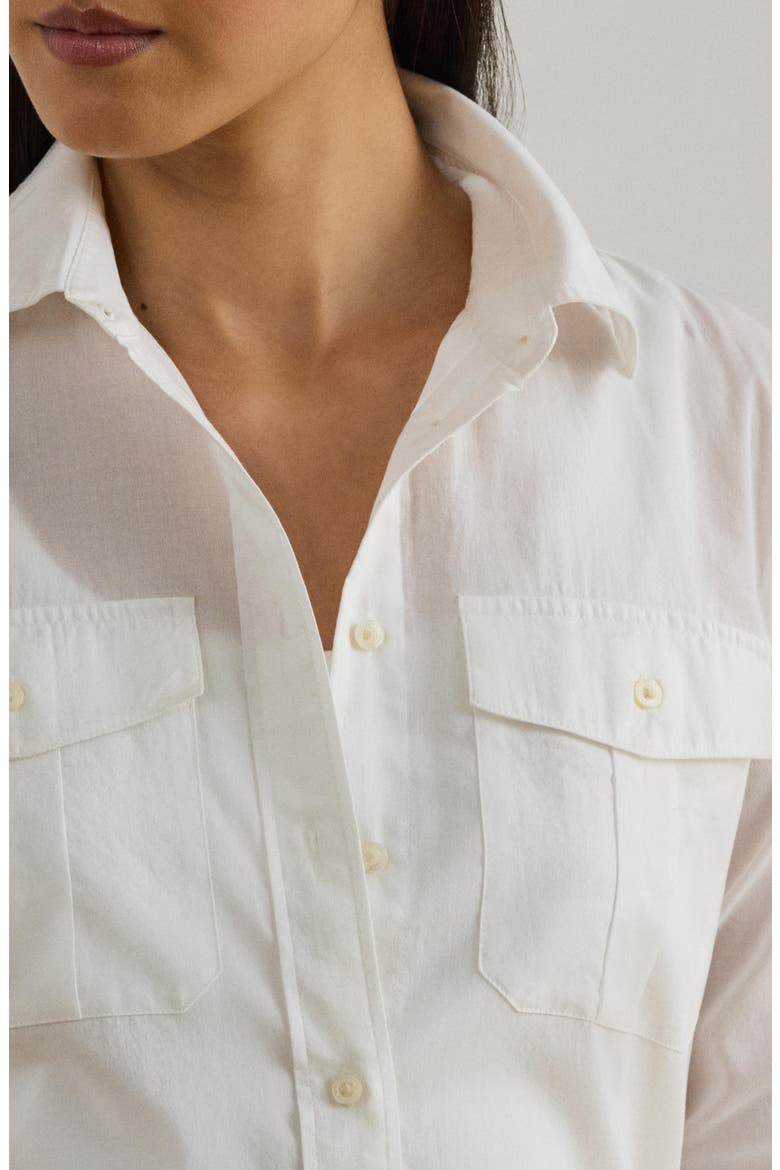 Courtenay Cotton Voile Button-Up Shirt, Alternate, color, WHITE