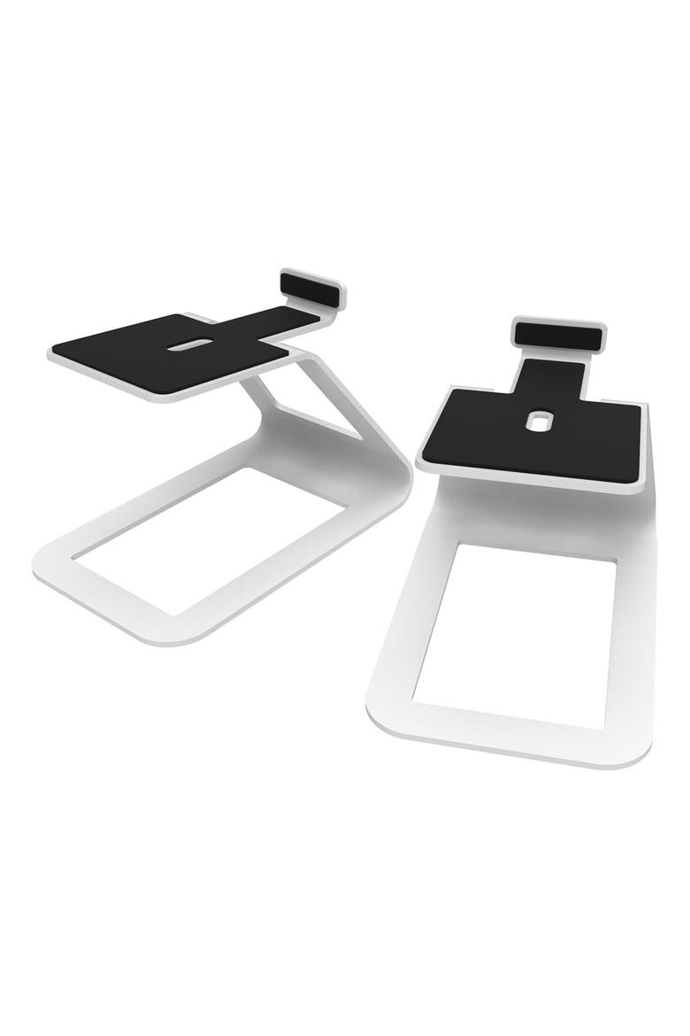 Elevated Desktop Speaker Stands for Midsize Speakers - Pair, Main, color, White