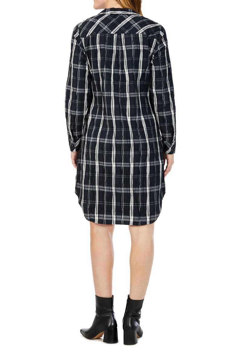 Sloane Windowpane Long Sleeve Popover Shirtdress, Alternate, color, BLACK MULTI