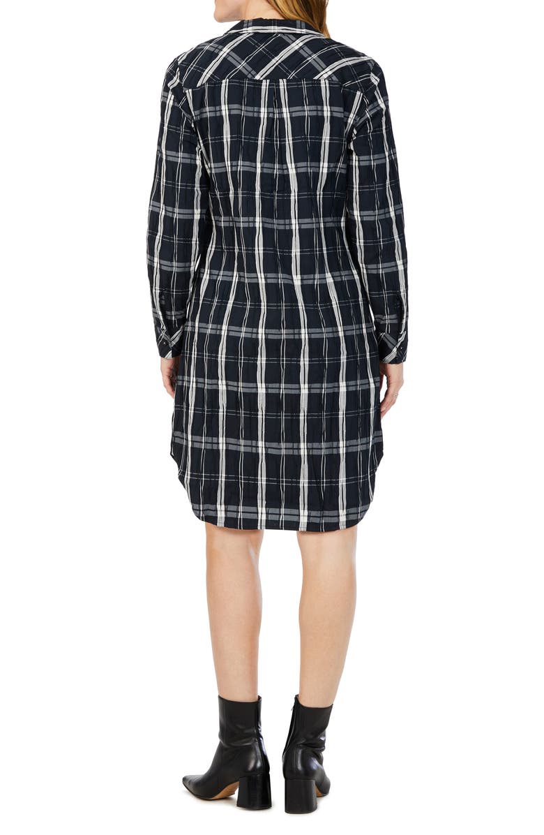 Foxcroft Sloane Windowpane Long Sleeve Popover Shirtdress, Alternate, color, 