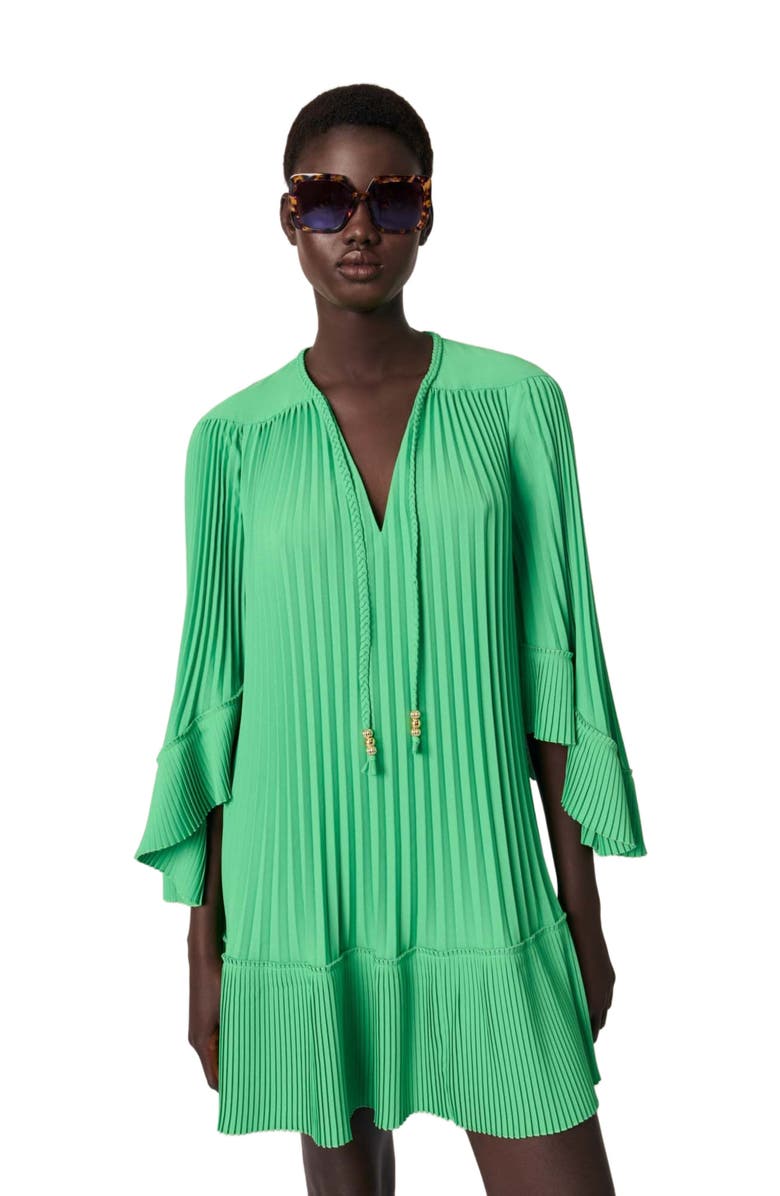 maje Mini pleated dress, Alternate, color, 