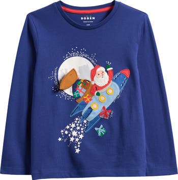 Mini Boden store Santa Reindeer long sleeves dress 3-4Y