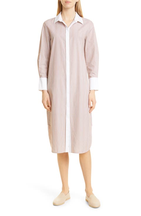 Stripe Cotton Shirtdress