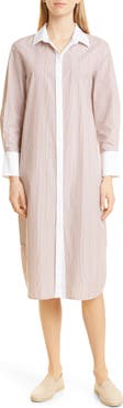 Misook Stripe Cotton Shirtdress