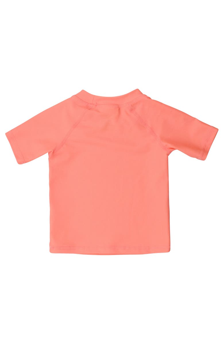 RuggedButts Baby/Toddler Boys UPF50+ Sun Protected Short Sleeve Rash Guard, Alternate, color, Coral
