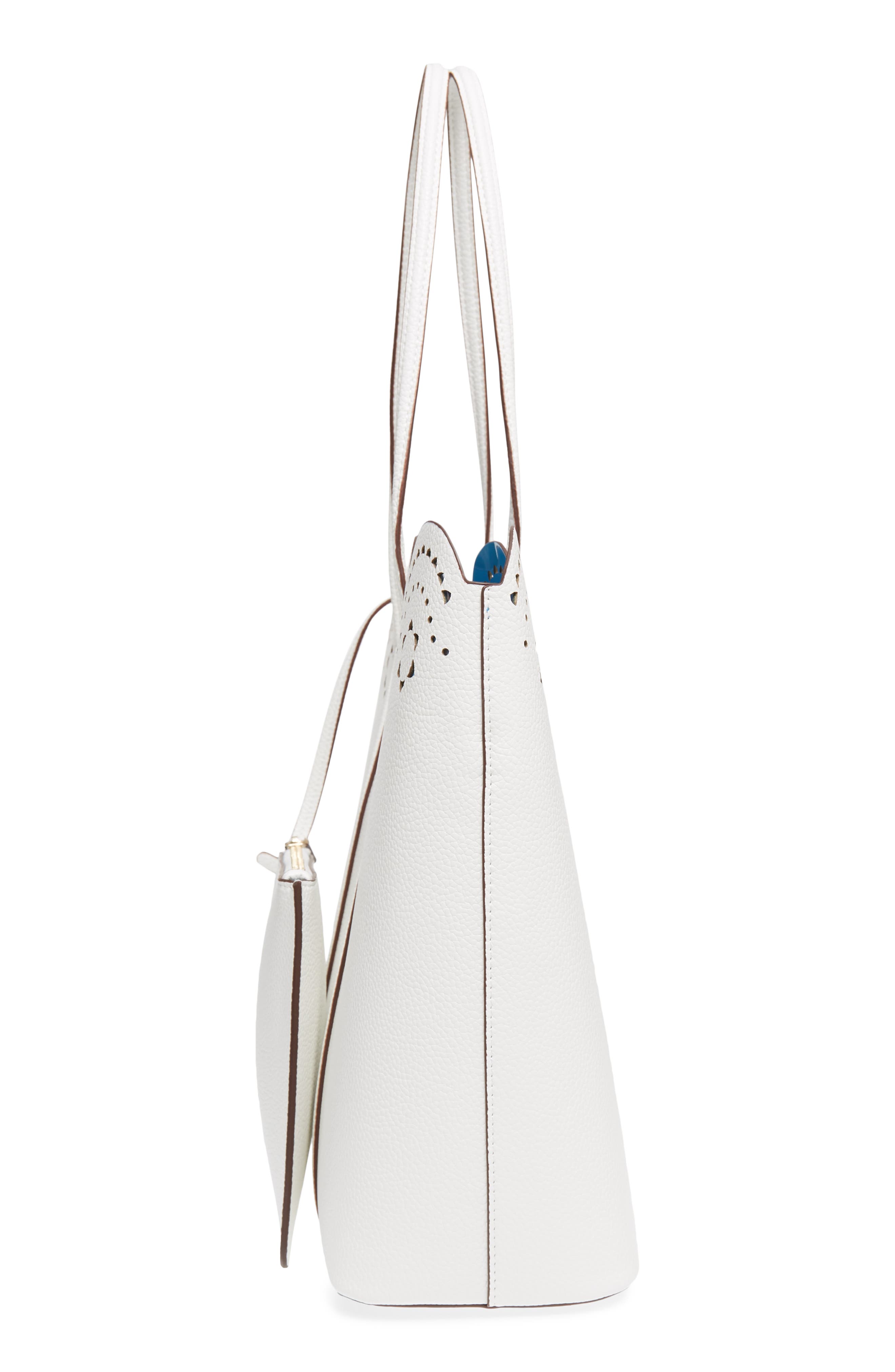 Draper James Solid Scallop Faux Leather Tote, Alternate, color, 