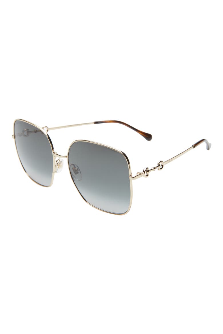 61mm Gradient Square Sunglasses, Alternate, color, GOLD/ GREY GRADIENT