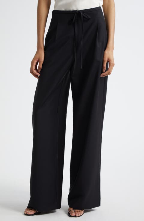 Relaxed Fit Wool Drawstring Pants