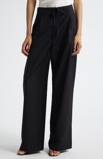 Rohe Róhe Relaxed Fit Wool Drawstring Pants In Black