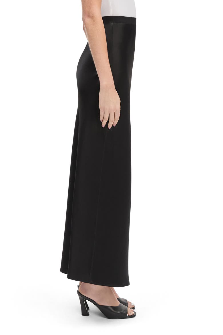 The Josie Satin Skirt, Alternate, color, BLACK