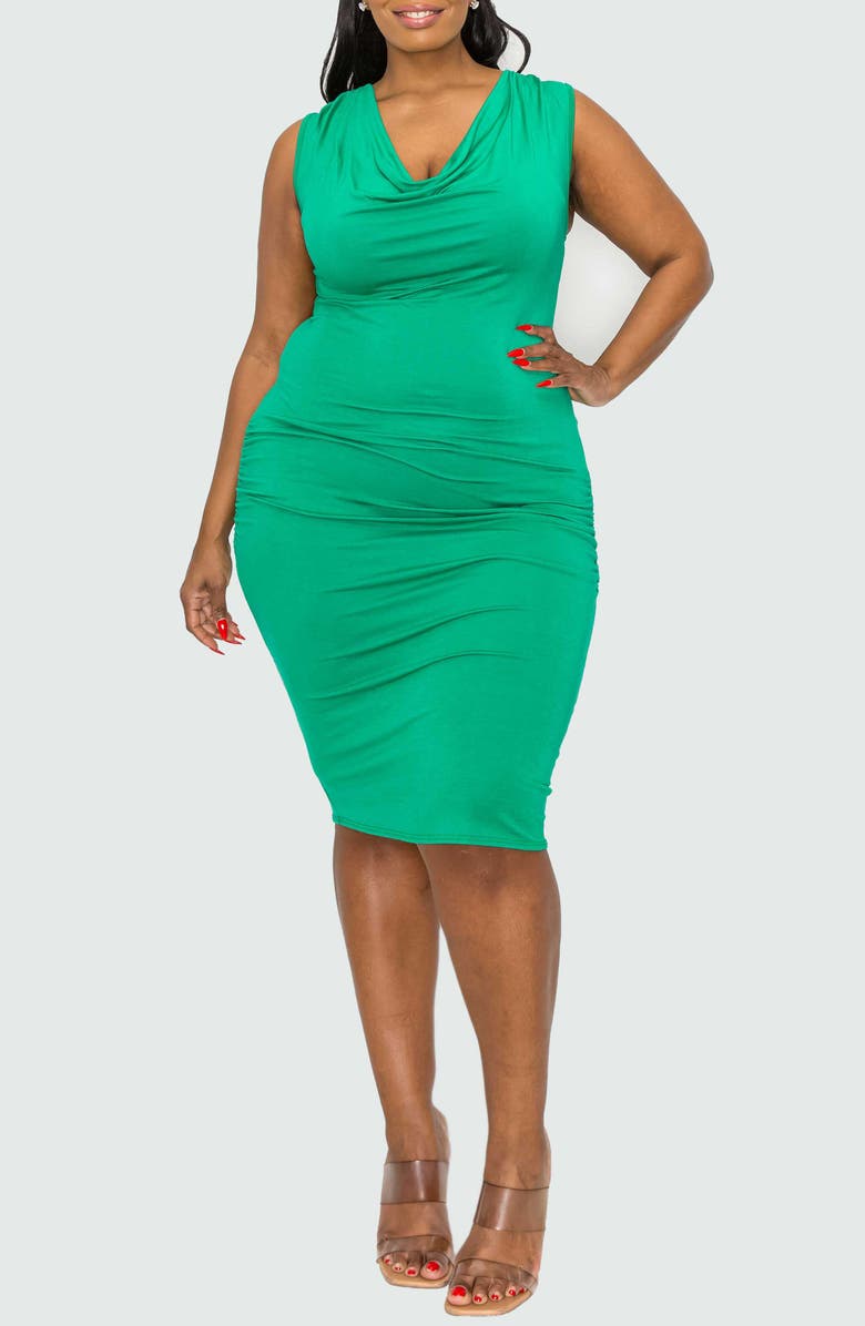 L I V D Kim Cowl Neck Sleeveless Body-Con Dress, Alternate, color,