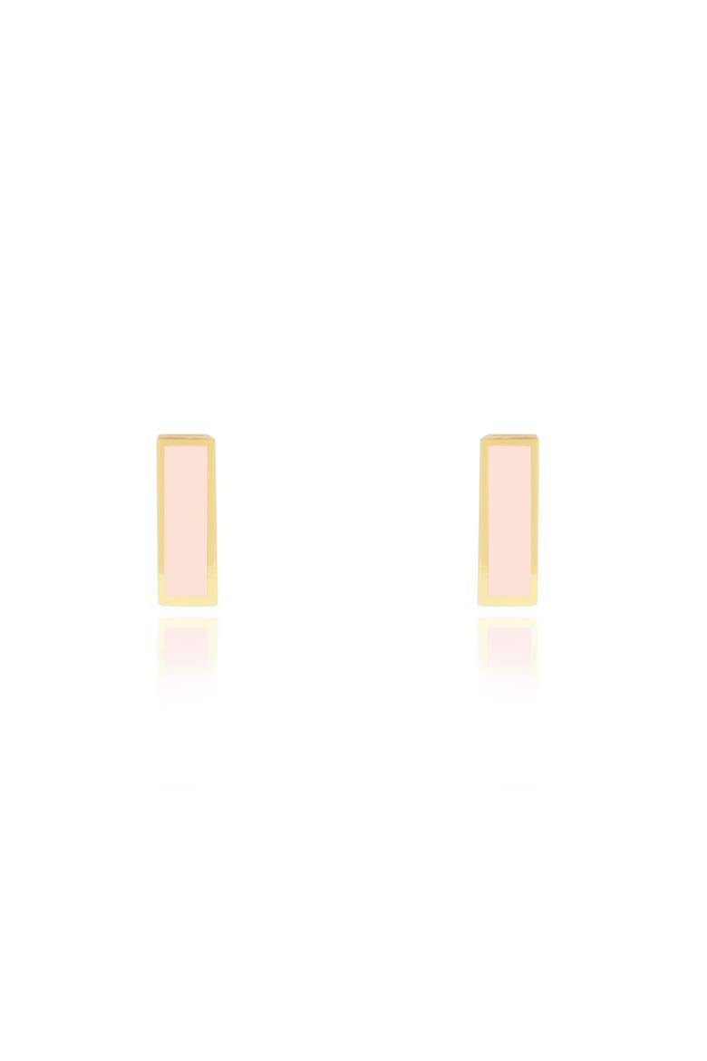 Pink Pearl Bar Stud Earrings, Alternate, color, Pink Pearl