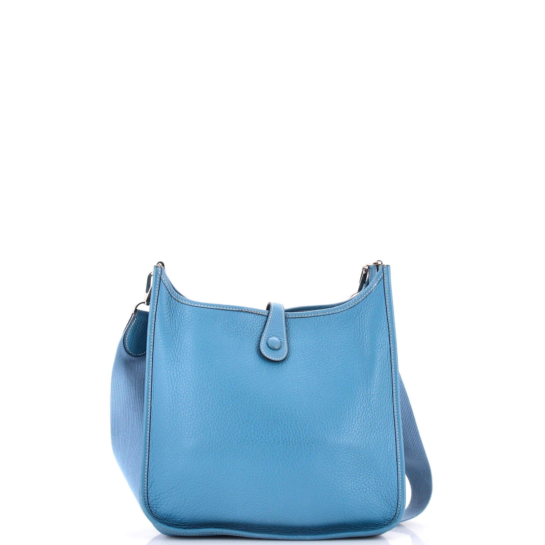 Pre-Owned Hermes Evelyne Bag Gen I Clemence PM, Alternate, color, Blue Jean
