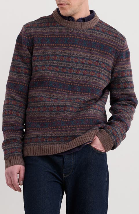 Carracks Fair Isle Wool Blend Crewneck Sweater