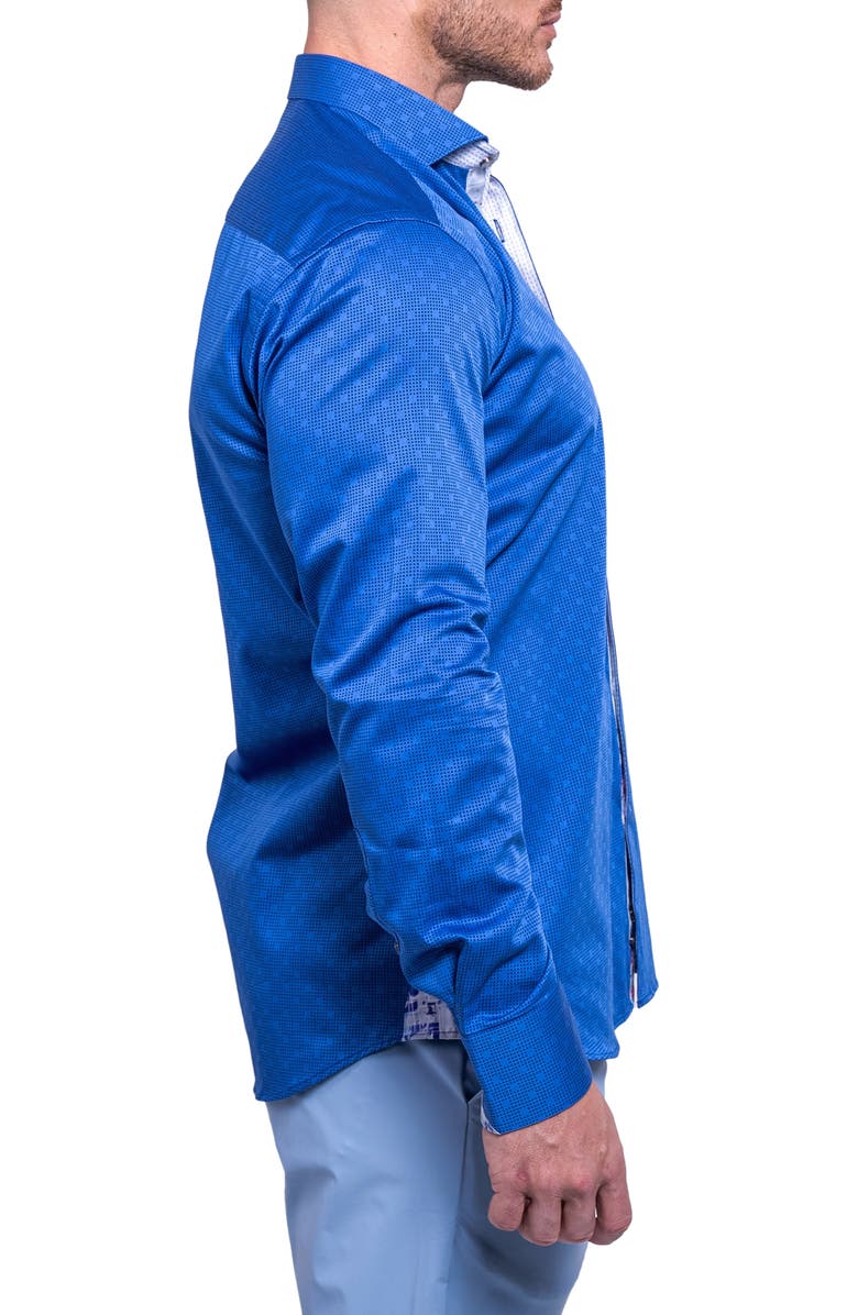 Maceoo Einstein Resistance0102 Blue Button-Up Shirt, Alternate, color, Blue
