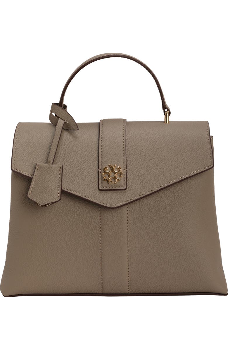 GORSKI Leather Bag with Crossbody Strap, Main, color, Taupe