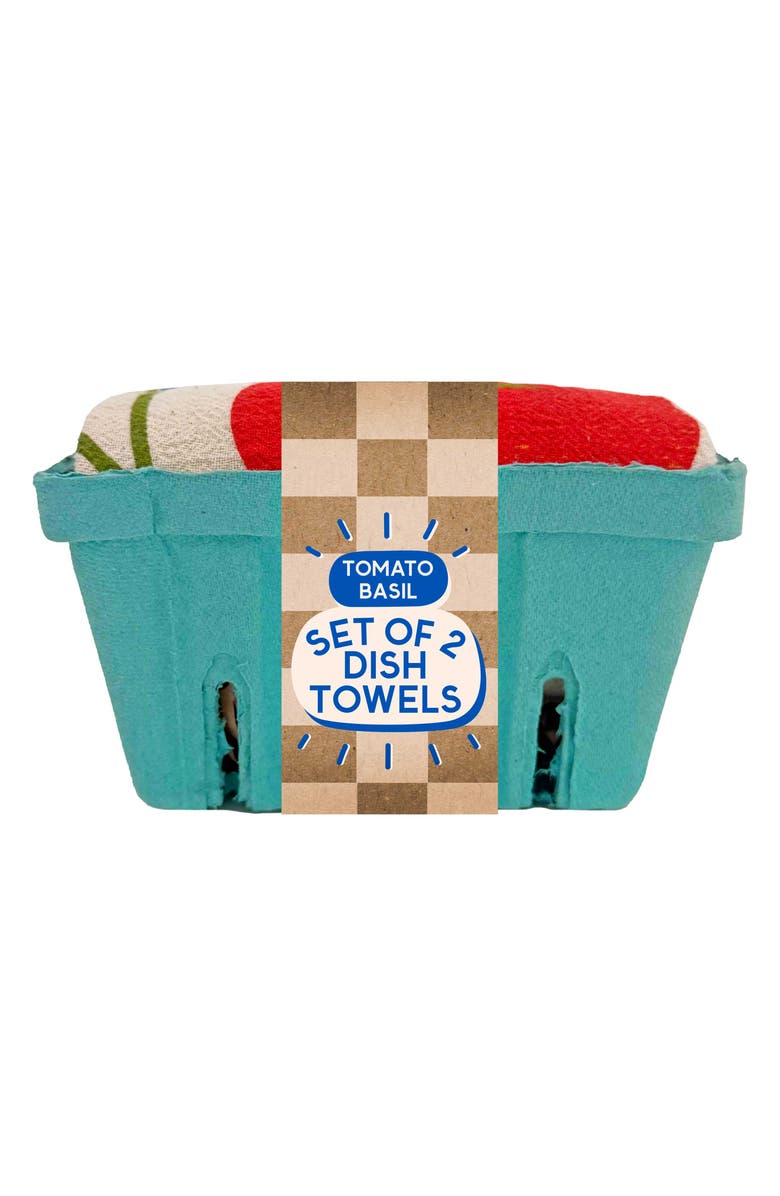 The Neighborgoods Set of 2 Tomato & Basil Dish Towels, Alternate, color, 