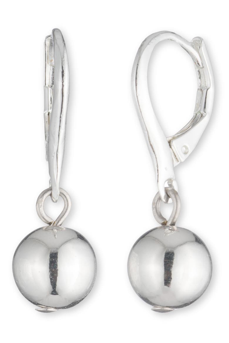 Ball Drop Earrings, Main, color, SILVER